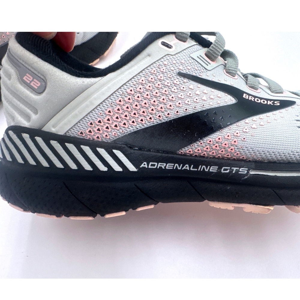 Brooks Adrenaline GTS 22 Women's Running Athletic Shoes Grey Black Pink Size 7.5 - Picture 8 of 13